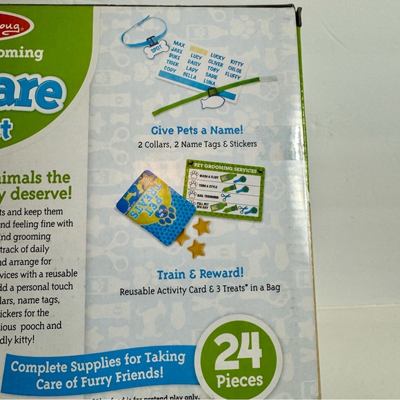 NWT. Melissa & Doug Feeding & Grooming Pet Care PlaySet
Ages 3+. 24 Pieces. - Picture 9 of 10